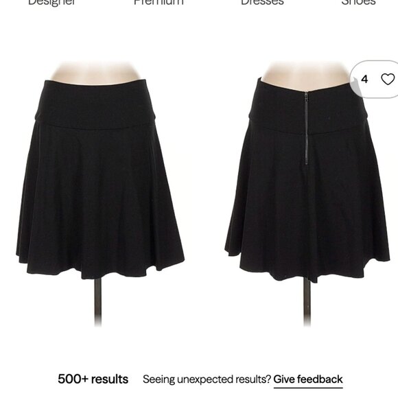 Kenneth Cole Black Skater Skirt 15.5” Waist 19” Length - Picture 1 of 8